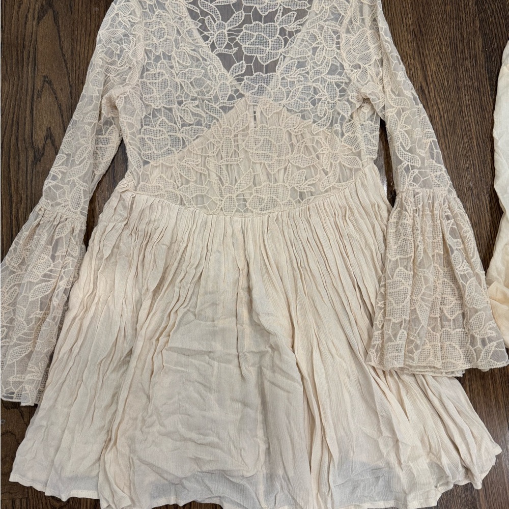 Free People Cream Lace Mini Dress - Picture 9 of 9